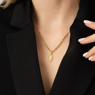 Altın Kuzey Yıldızı Zincir Kolye - 3