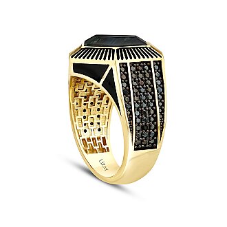 Altın Labradorit Geometrik Erkek Yüzük - 2