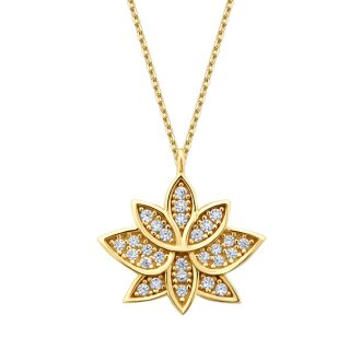 Altın Lotus Trend Kolye - 2