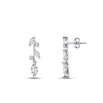 Altın Markiz Yaprak Küpe - Lizay Pırlanta