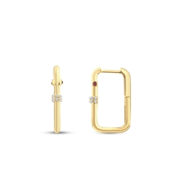 Altın Minimal Taşlı Trend Küpe - 1