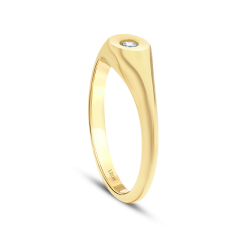 Altın Minimal Taşlı Yüzük - 2