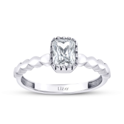 Altın Modern Kesim Taşlı Yüzük - 1