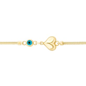 Altın Nazar Boncuklu Kalp Bileklik - 2