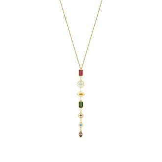 Altın Renkli Taşlı Modern Kolye - 1