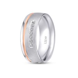 Altın Rose Beyaz Alyans - 2