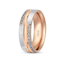 Altın Rose Modern Taşlı Alyans - 2