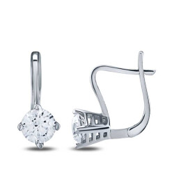 Altın Sallantılı Tektaş Küpe - 1