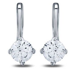 Altın Sallantılı Tektaş Küpe - 2