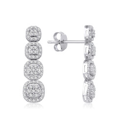 Altın Sarkıntılı Dörtlü Küpe - 1