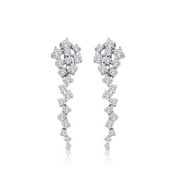 Altın Sarkıntılı Zikzak Küpe - 1