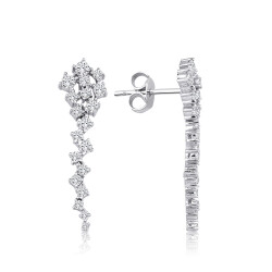 Altın Sarkıntılı Zikzak Küpe - 2