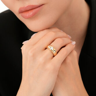 Altın Şekilli Taşlı Yüzük - 3