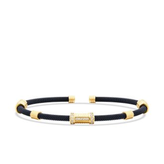 Altın Silindir Detaylı Erkek Bileklik - 1