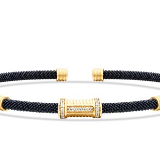 Altın Silindir Detaylı Erkek Bileklik - 2