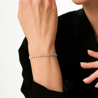 Altın Sıra Taşlı Baget Bileklik - 5