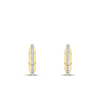 Altın Sıra Taşlı Halka Küpe - 2