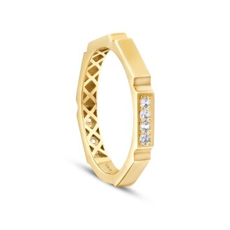 Altın Taş Detaylı Trend Yüzük - 2