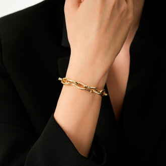 Altın Taş Detaylı Zincir Bileklik - 3