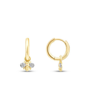 Altın Taşlı Arı Küpe - 1