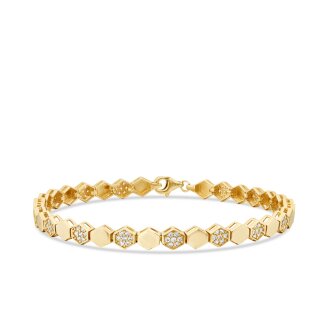 Altın Taşlı Arı Petek Bileklik - 1