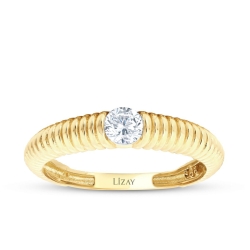 Altın Taşlı Burgu Yüzük - 1