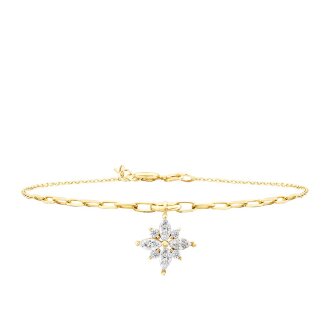 Altın Taşlı Çiçek Bileklik - 2