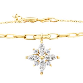 Altın Taşlı Çiçek Bileklik - 3