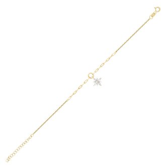 Altın Taşlı Çiçek Bileklik - 1