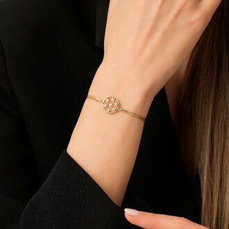 Altın Taşlı Çiçek Bileklik - 3