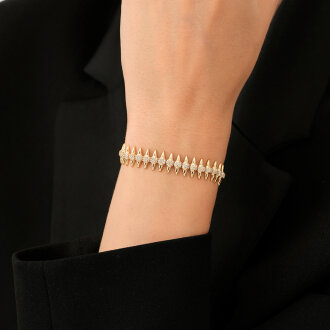 Altın Taşlı Çivi Bileklik - 3