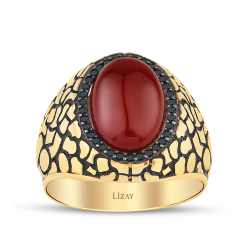 Altın Taşlı Erkek Yüzük - 1