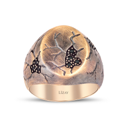 Altın Taşlı Erkek Yüzük - 1