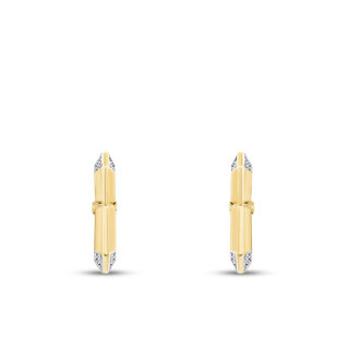 Altın Taşlı Geometrik Küpe - 2