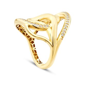 Altın Taşlı Geometrik Trend Yüzük - 2