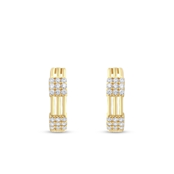 Altın Taşlı Halka Küpe - 2