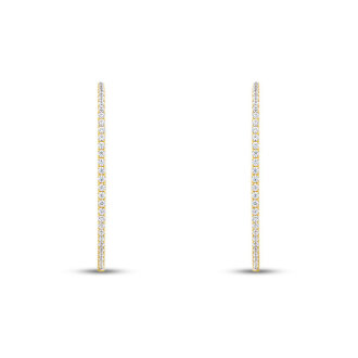 Altın Taşlı Halka Küpe - 2