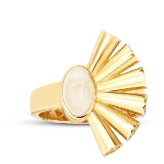 Altın Taşlı Mineli Trend Yüzük - 1