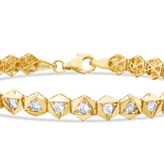 Altın Taşlı Piramit Bileklik - 2