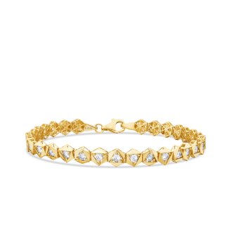 Altın Taşlı Piramit Bileklik - 1