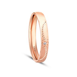 Altın Taşlı Rose Çift Alyans - 5
