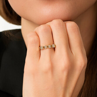 Altın Taşlı Trend Yüzük - 3