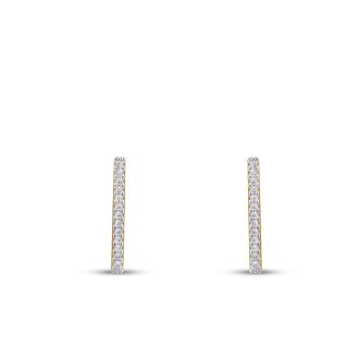 Altın Taşlı Üçgen Küpe - 2