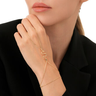 Altın Taşlı Yılan Şahmeran Bileklik - 3