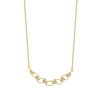 Altın Taşlı Zincir Trend Kolye - 1