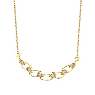 Altın Taşlı Zincir Trend Kolye - 2