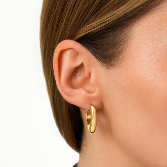 Altın Trend Halka Küpe - 3