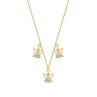 Altın Üç Melek Trend Kolye - 1