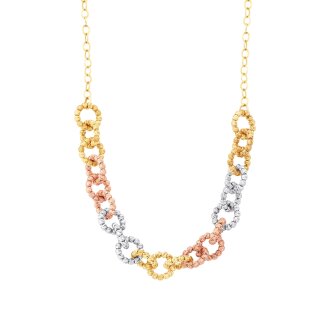 Altın Üç Renkli Top Kolye - 1