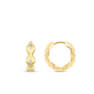 Altın Üçgen Taşlı Halka Küpe - 1